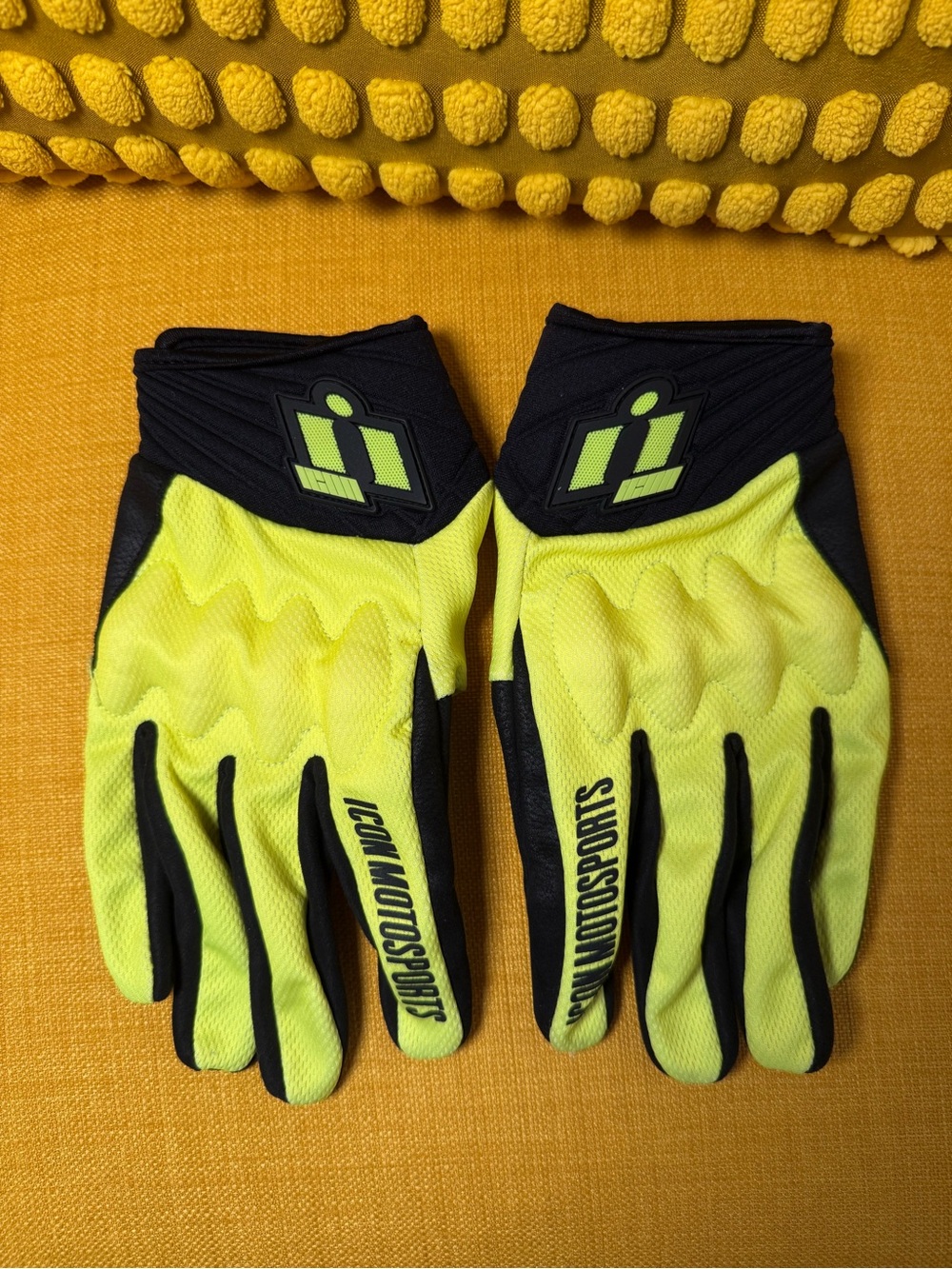 Men's ICON High-Visibility Yellow Black Gloves